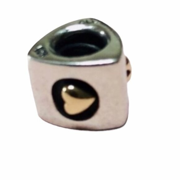 Pandora 14k Gold and Silver Heart of Gold Charm - Picture 5 of 6